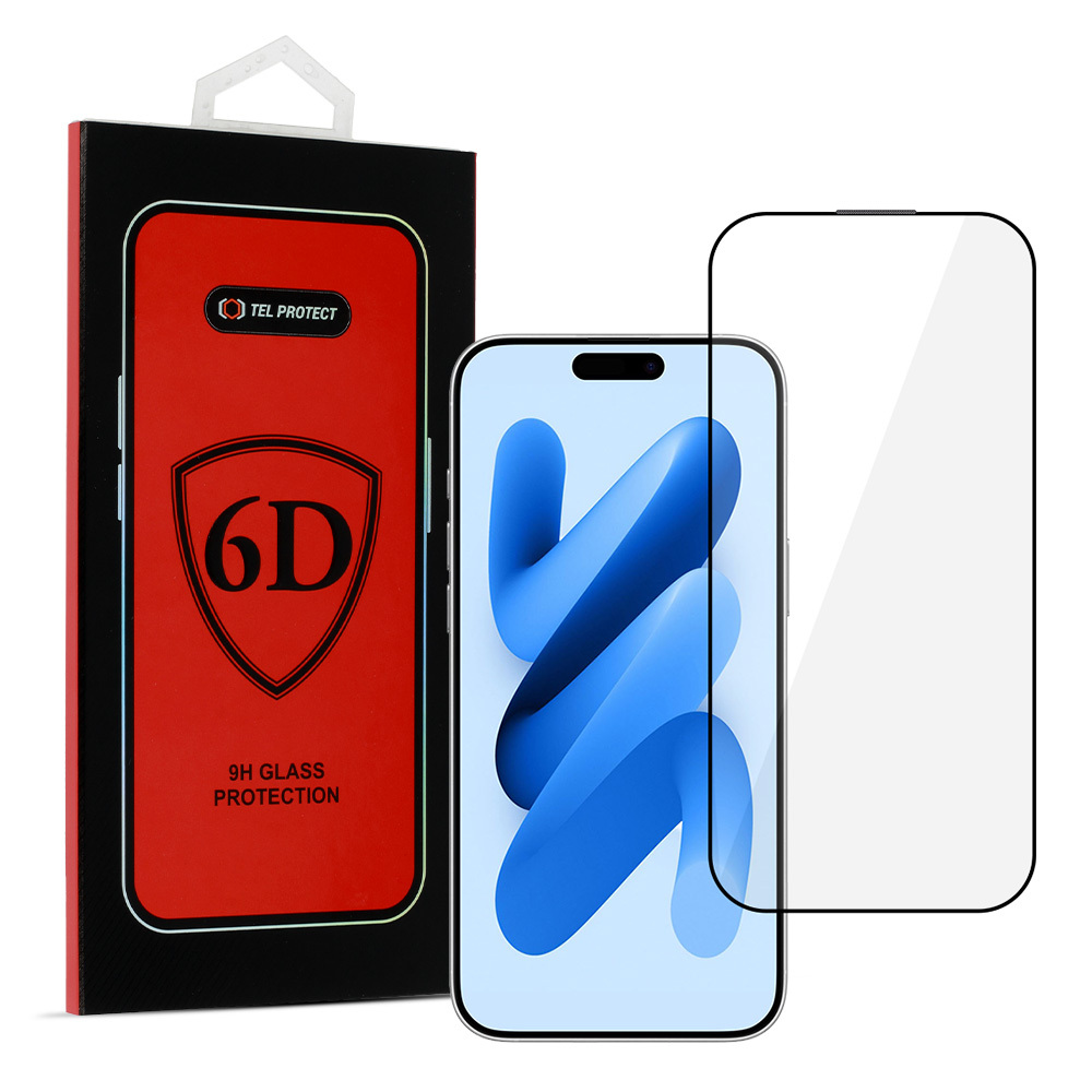 Tel Protect Full Glue 6D Karastatud klaas jaoks IPHONE 17 AIR BLACK