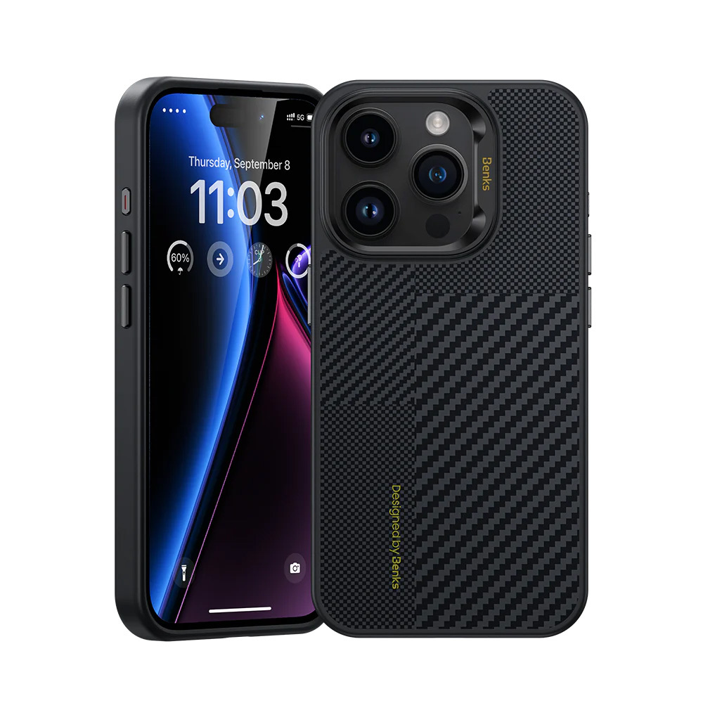 Benks Montage Magnetic Armor Pro Kevlar Ümbris Metal Frame 600D+1500D (MA62) jaoks Iphone 15 Pro Max must