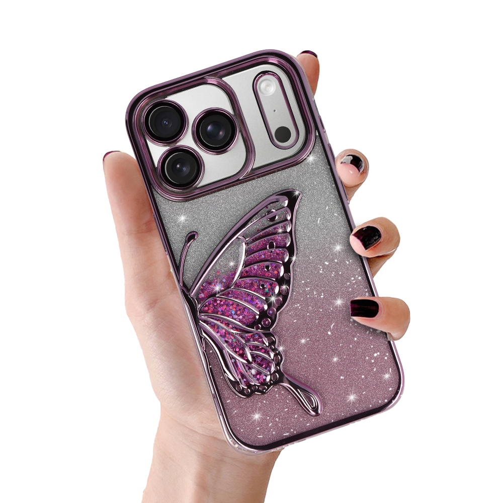 Tel Protect Butterfly Water Ümbris jaoks Iphone 17 Pro roosa