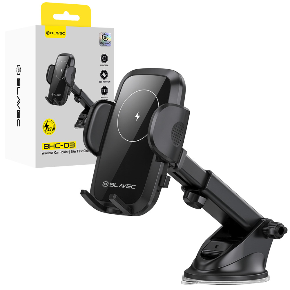 Blavec Car hoidja BHC-03 15W with induction charging to windshield (BHC03-WIB) must