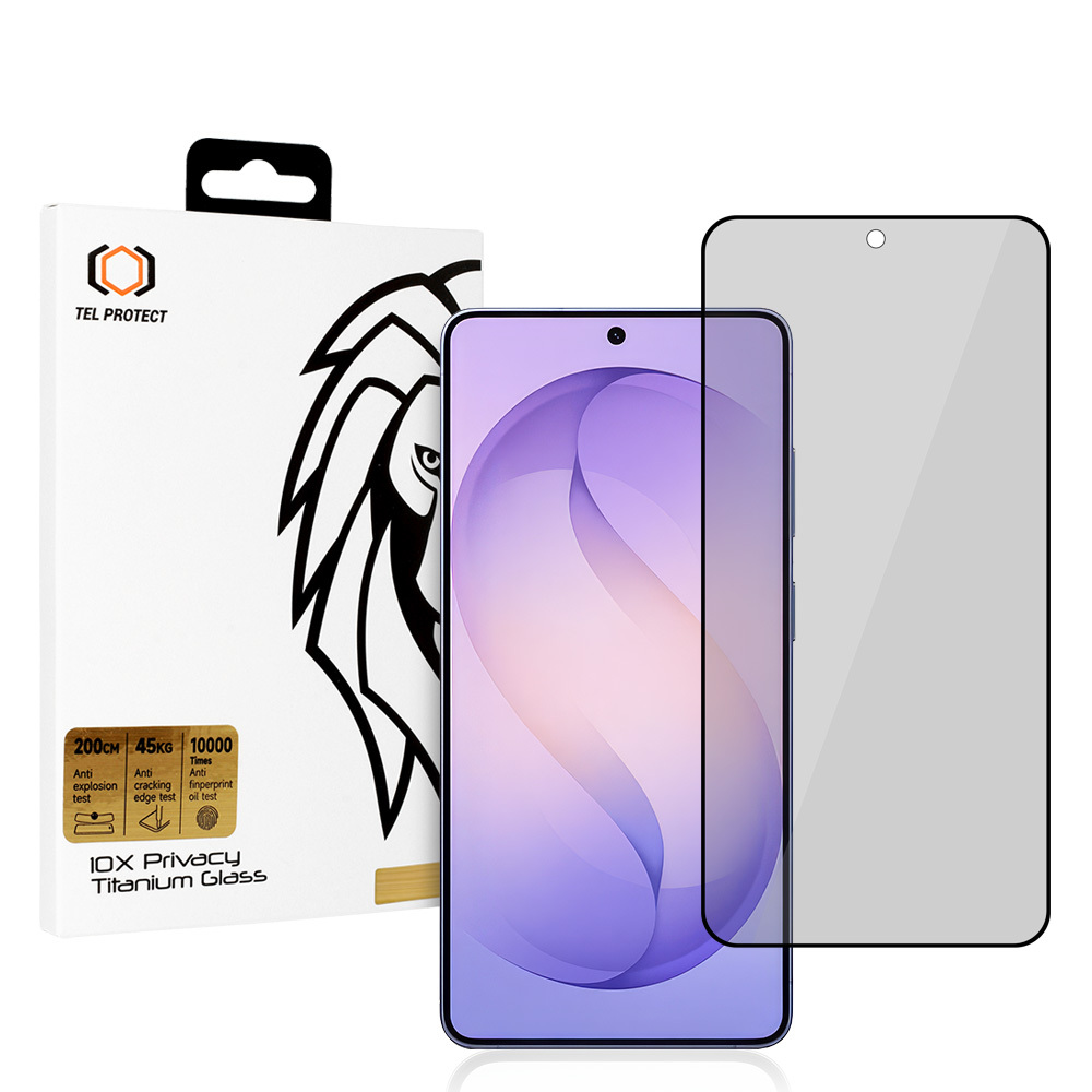 Karastatud klaas Tel Protect 10X Privacy Titanium Samsung Galaxy S26 Ultra jaoks sõrmejälje avamisega