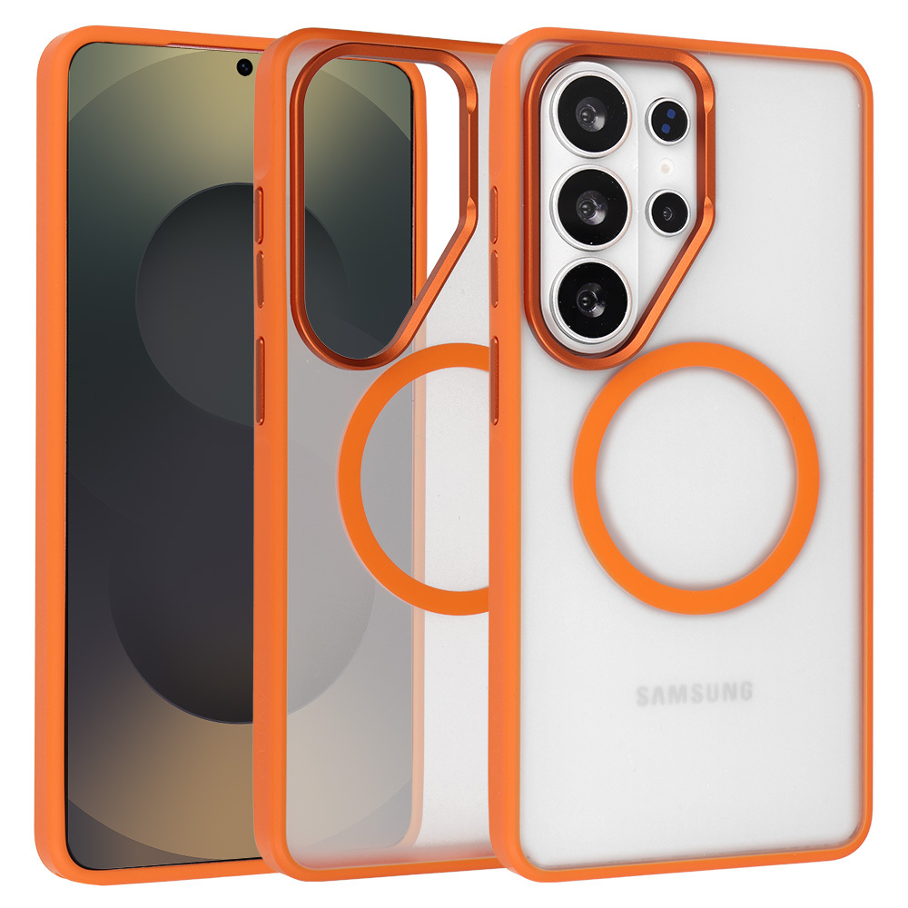 Liavec Soft Ümbris Metal Frame for Samsung Galaxy S26 Ultra oranž