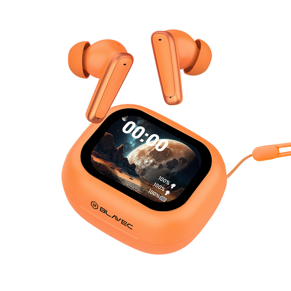Blavec Bluetooth TWS Kõrvaklapid BW-07 Live LCD ekraaniga (BW07L-O) oranžid