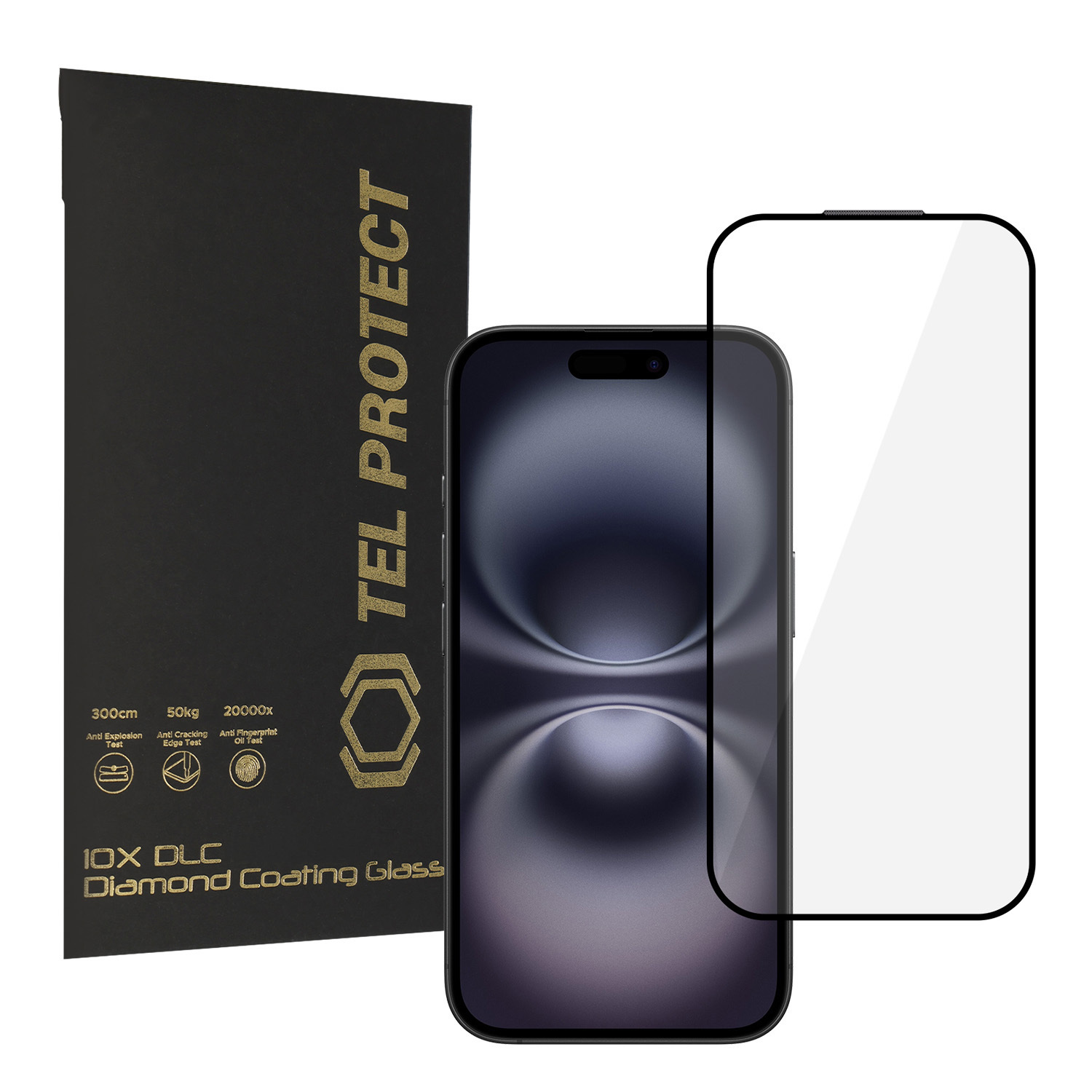 Tel Protect 10X HD DLC Diamond Coating karastatud klaas iPhone 15 16 jaoks