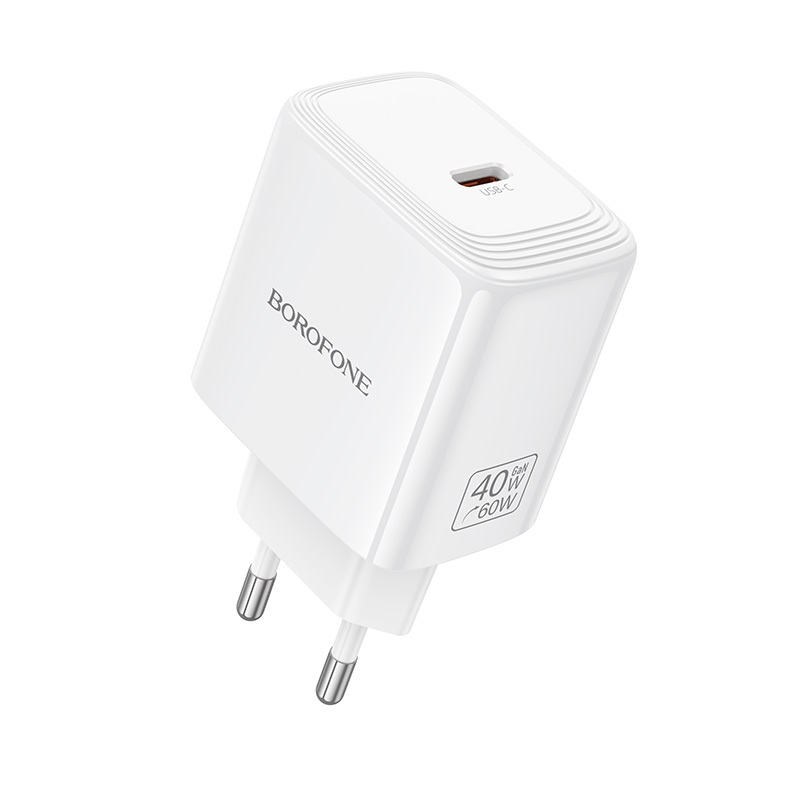 Borofone BN33 Fuente GaN USB-C võrgulaadija QC3.0 PD 40W valge
