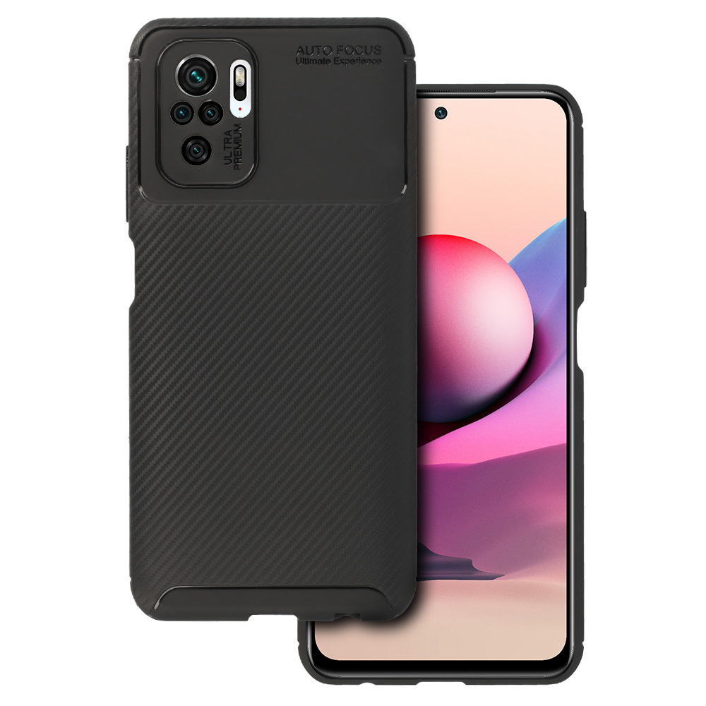 Tel Protect Carbon Elite jaoks Xiaomi Redmi Note 10/Note 10S/Poco M5S Must