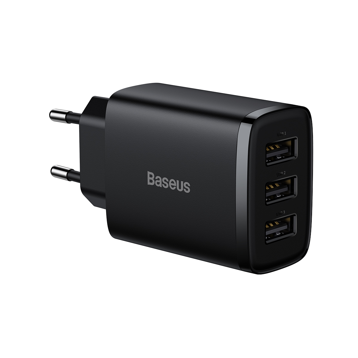 Baseus Compact Quick Charger, 3x USB, 17W (Must)