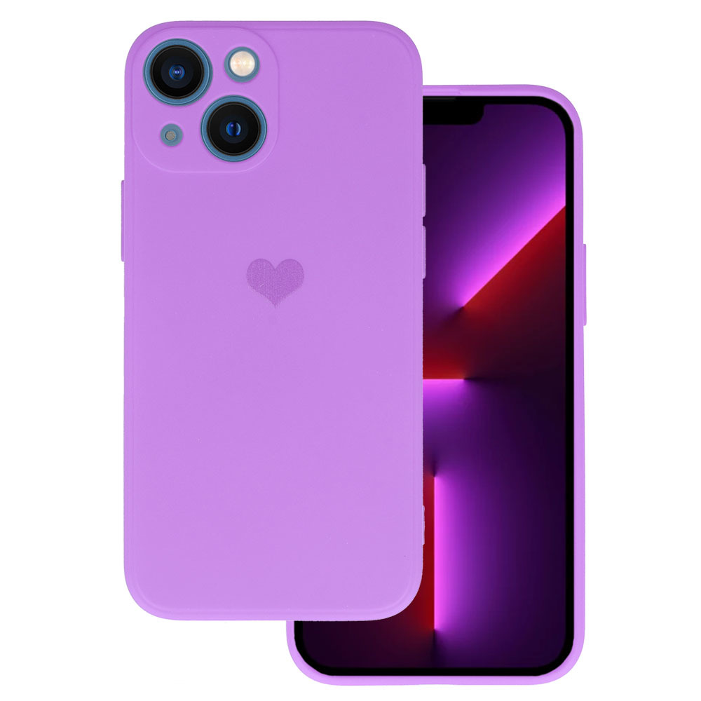 Vennus Silicone Heart Ümbris jaoks Iphone 14 Plus design 1 purple