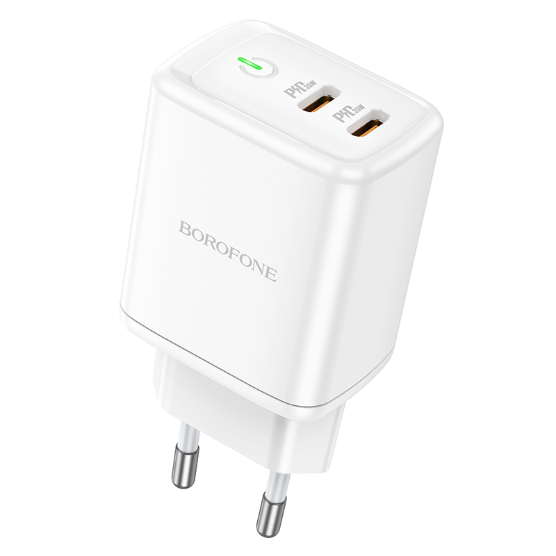Borofone Wall Laadija BN9 Reacher - 2xType C - QC 3.0 PD 35W valge