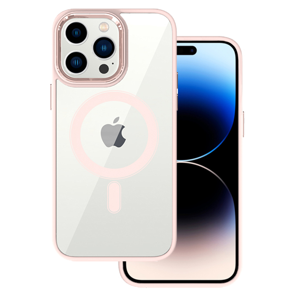 Tel Protect Magnetic Clear Ümbris jaoks Iphone 13 Pro Salmon