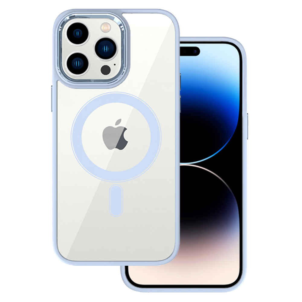 Tel Protect Magnetic Clear Ümbris jaoks Iphone 13 Pro Max Light sinine