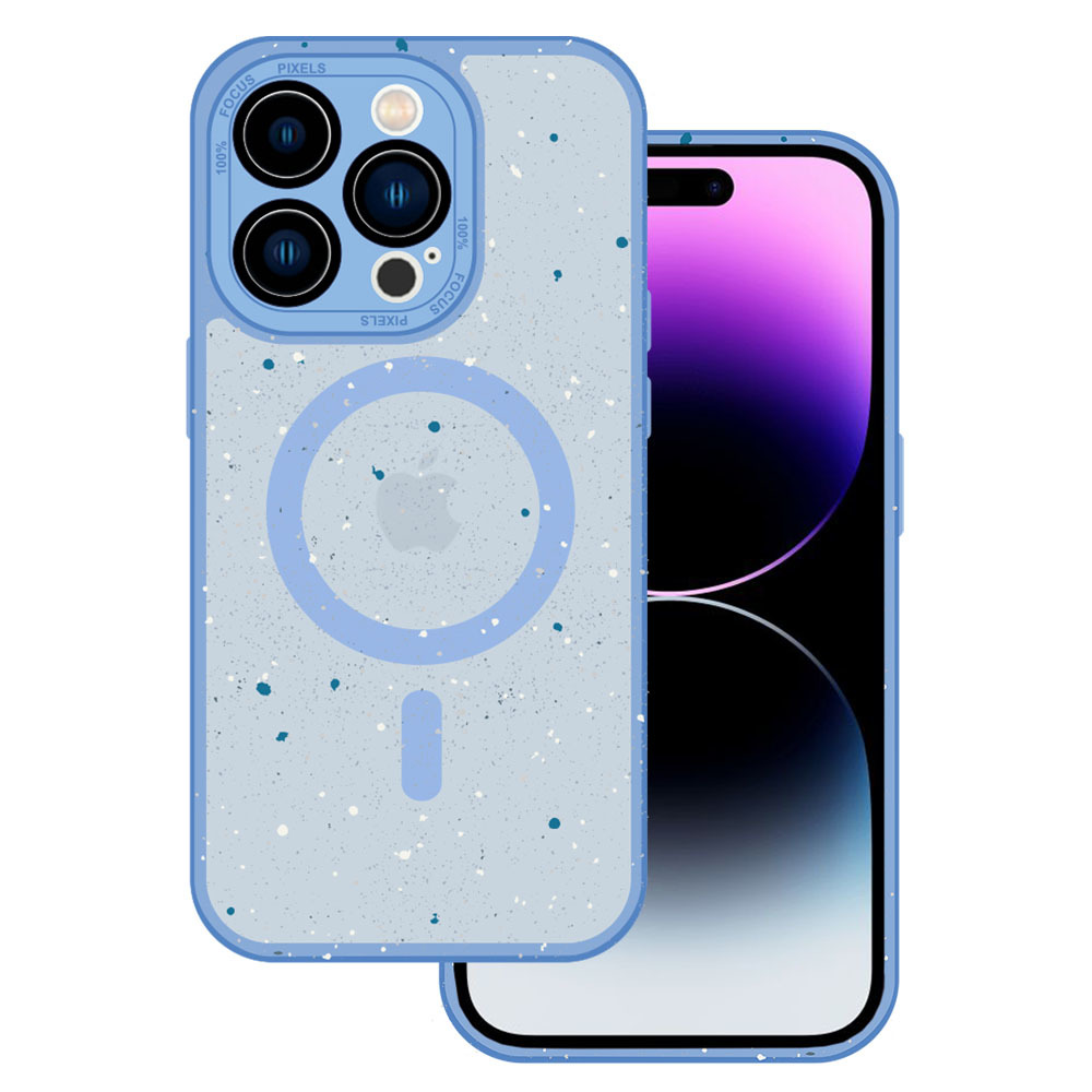 Tel Protect Magnetic Splash Frosted Ümbris jaoks Iphone 15 Pro Light sinine