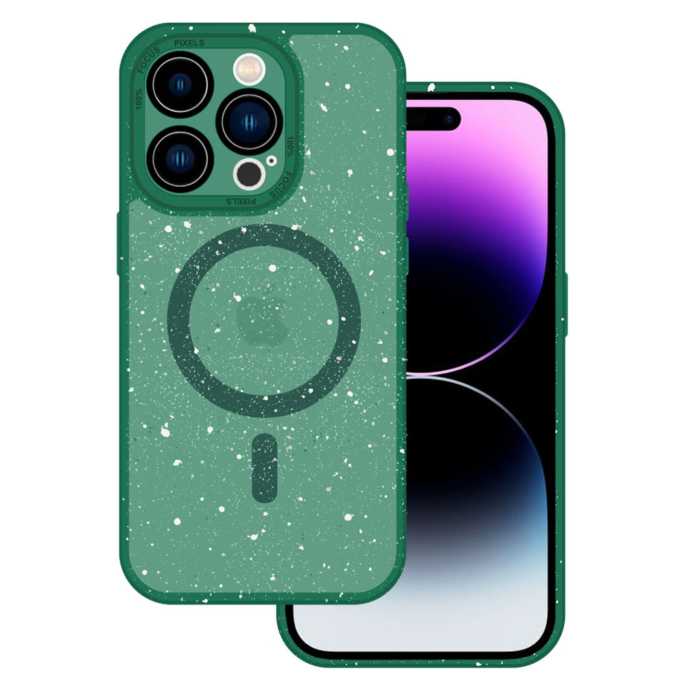 Tel Protect Magnetic Splash Frosted Ümbris jaoks Iphone 15 Pro roheline