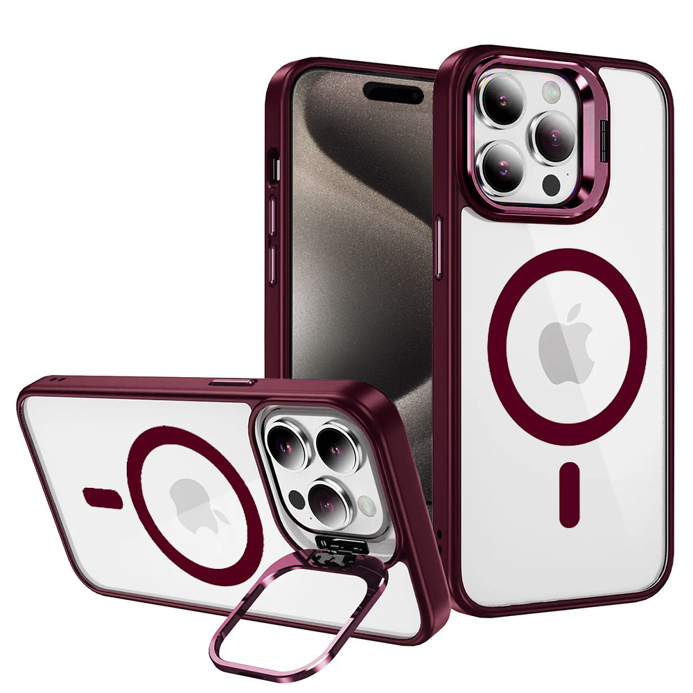 Tel Protect Kickstand Magsafe Ümbris jaoks Iphone 13 Pro Max burgundia