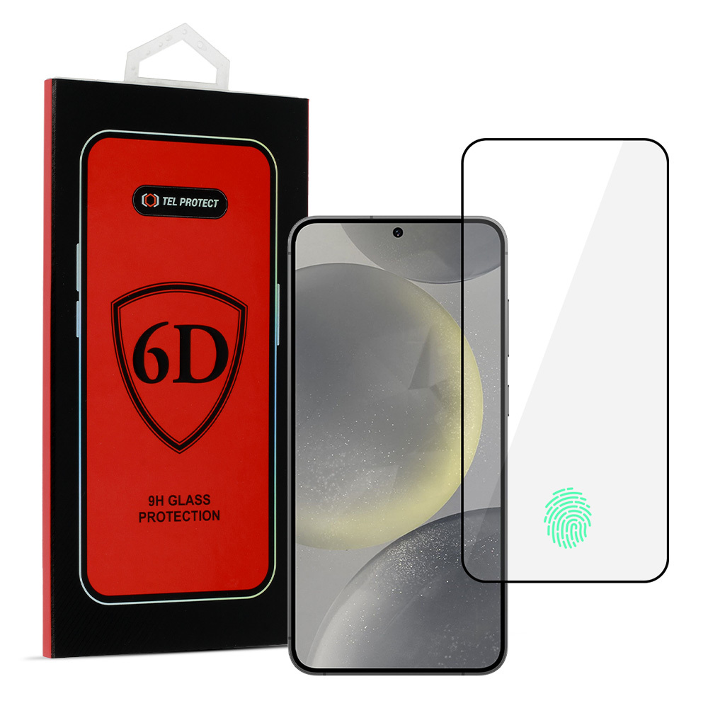 Tel Protect Full Glue 6D Karastatud klaas jaoks SAMSUNG GALAXY S24 PLUS must (with fingerprint unlock)