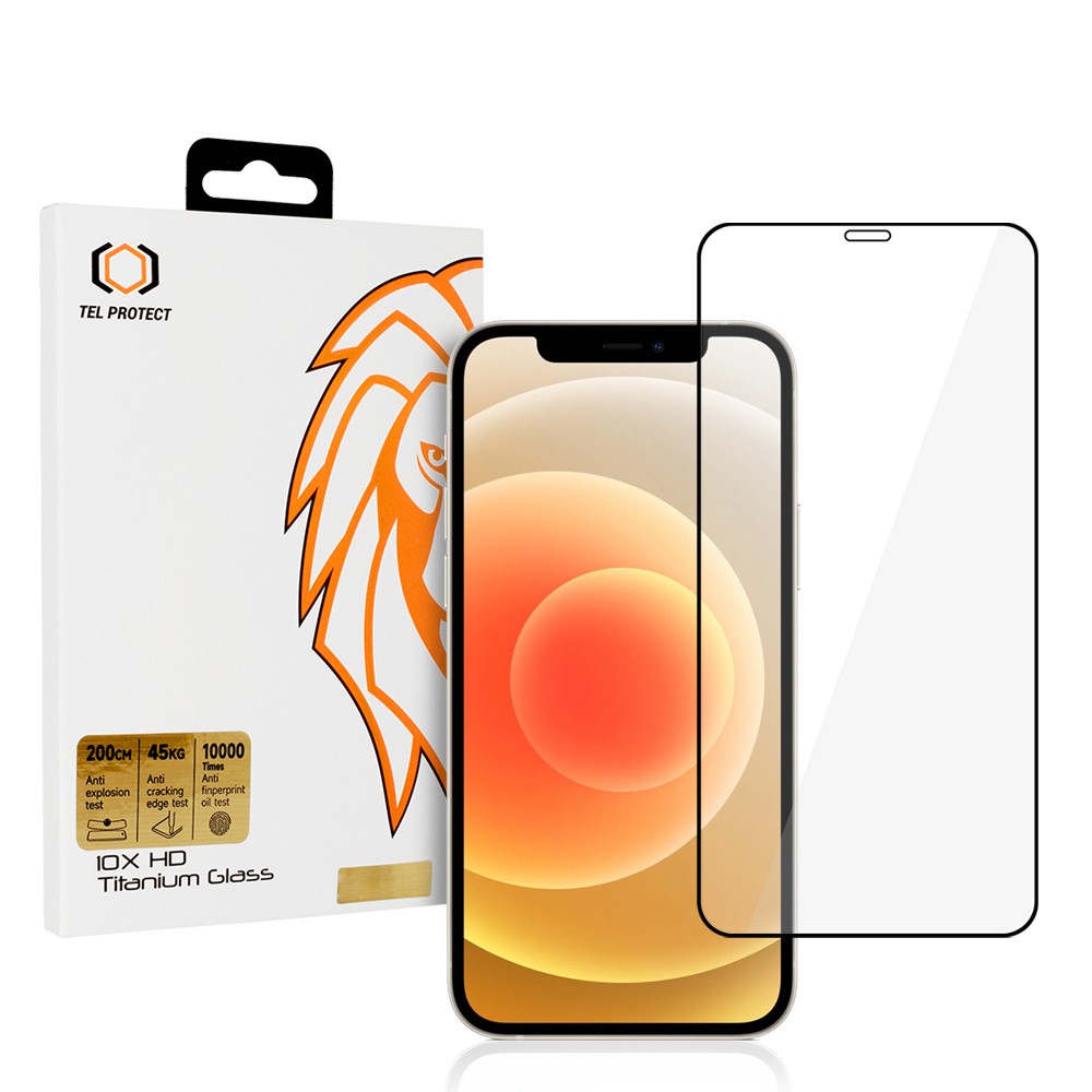 Karastatud klaas Tel Protect 10X HD Titanium jaoks Iphone 12/12 Pro
