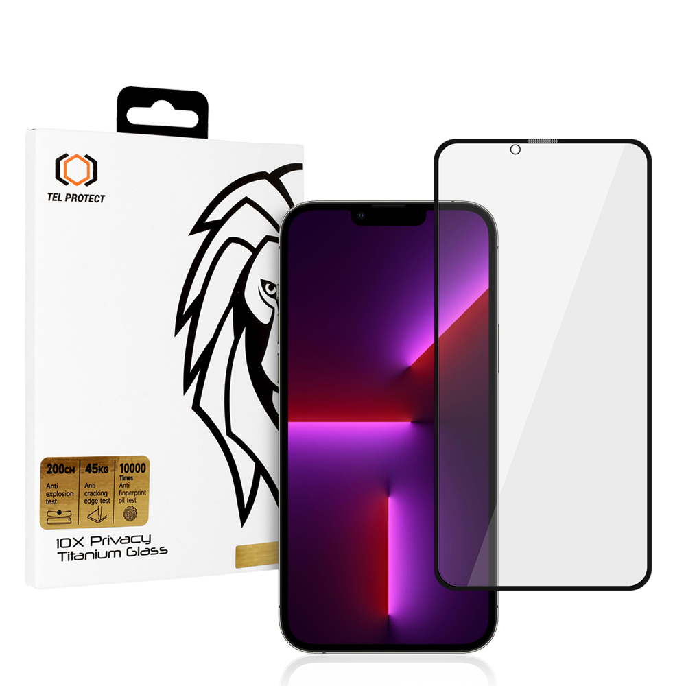 Закалённое стекло Tel Protect 10X Privacy Titanium для iPhone 13 Pro Max