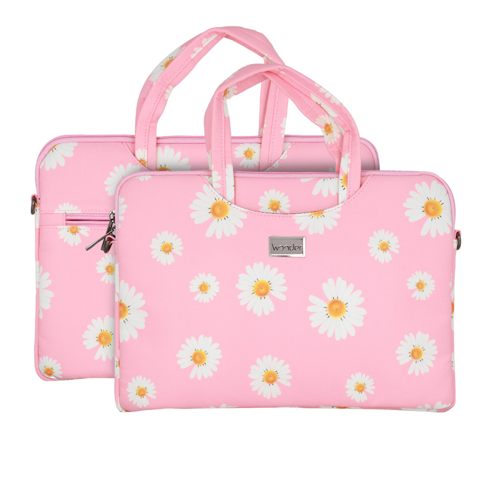 Wonder Briefcase Laptop 15-16 inches roosa daisies