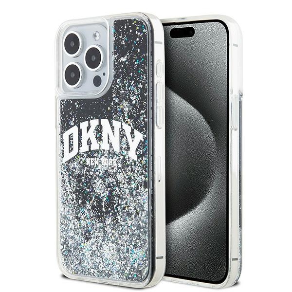 DKNY Liquid Glitter Big Logo iPhone 14 Pro Max Ümbris - Must