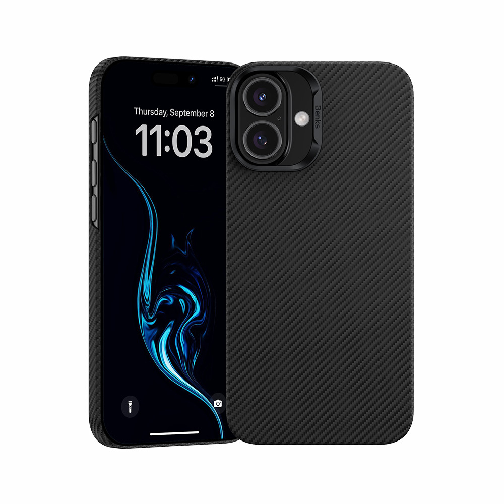 Benks Magnetic Armor Air Kevlar Ümbris PC Frame 600D jaoks Iphone 16 Plus must