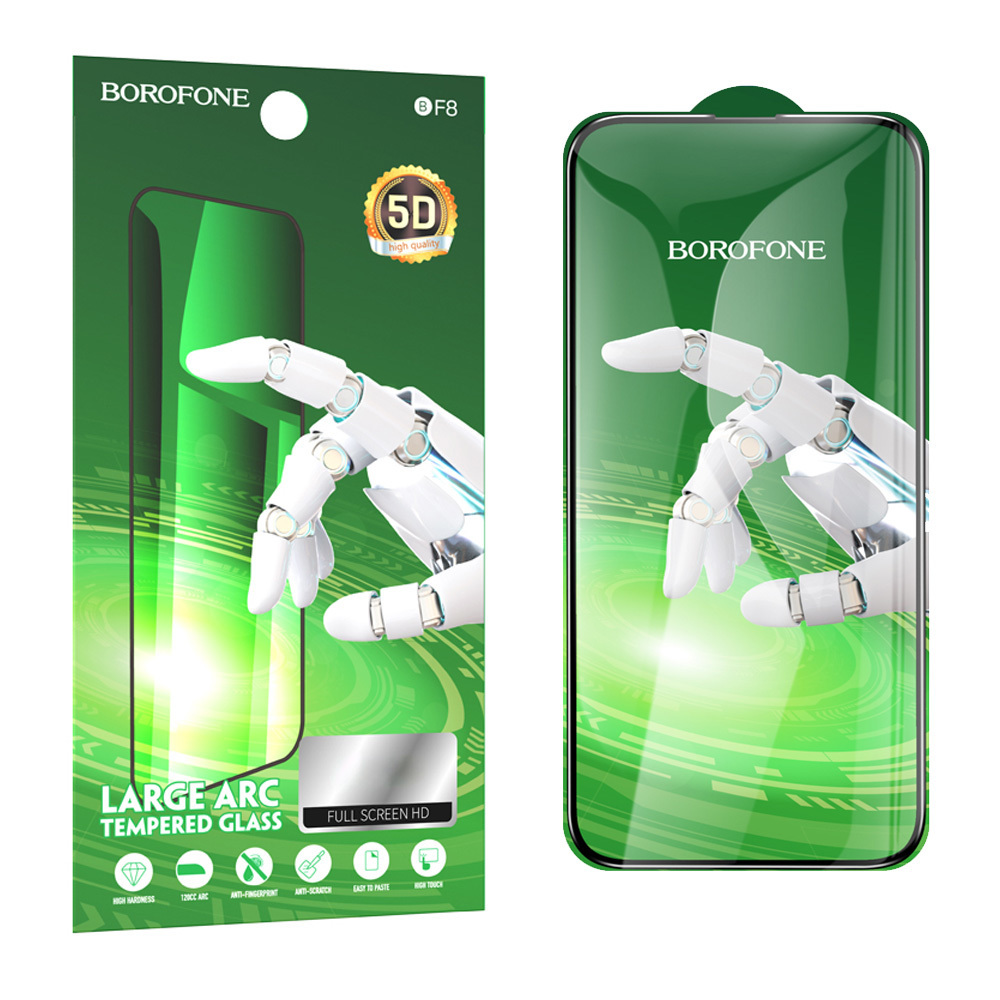Закалённое стекло Borofone BF8 Diamond Armor Full Screen 5D для iPhone 16 Pro Max — 10 шт.