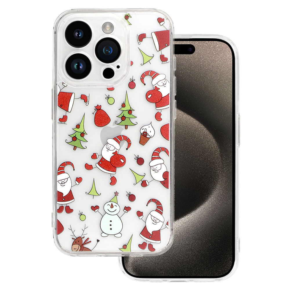 TEL PROTECT Christmas Clear Ümbris jaoks Iphone 15 Pro Design 1