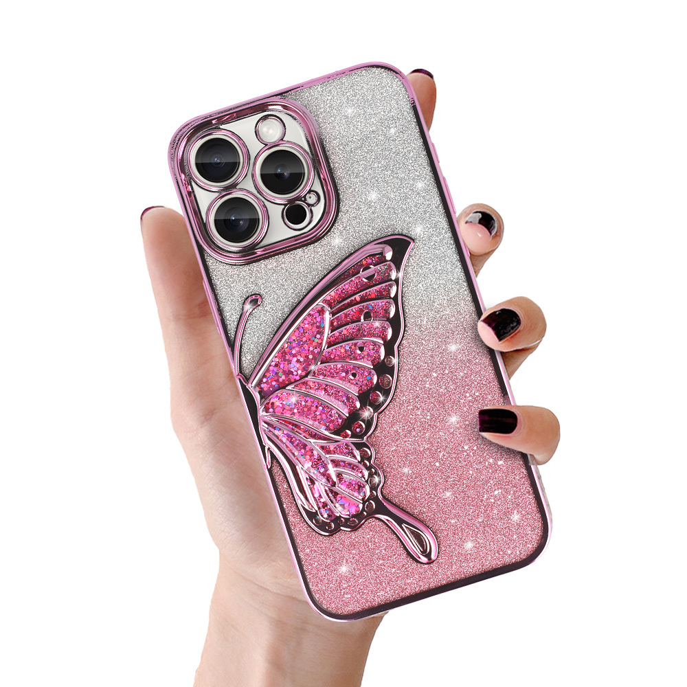 Tel Protect Butterfly Water Ümbris jaoks Iphone 12 Pro roosa