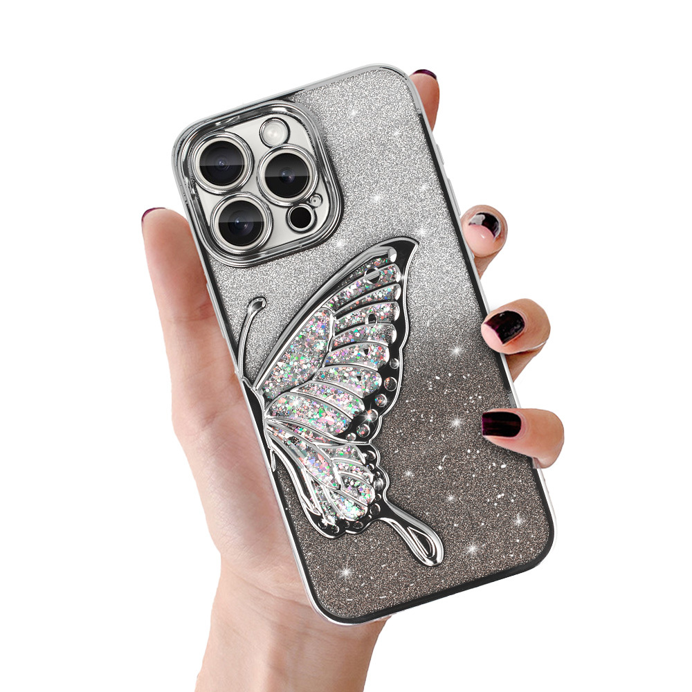 Tel Protect Butterfly Water Ümbris jaoks Iphone 13 Pro Max hõbedane