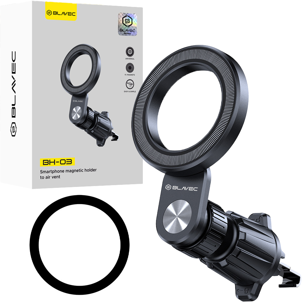 Blavec Car holder BH-03 magnetic Ring to air vent (BH03-MAVRB) black
