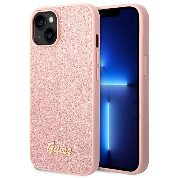 Guess GUHCP14MHGGSHP чехол для iPhone 14 Plus 6,7" розовый/розовый Glitter Script