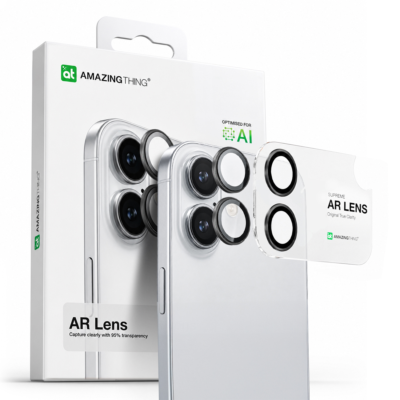 AmazingThing Lens Glass jaoks iPhone 17 with Must Aluminum Raamiga