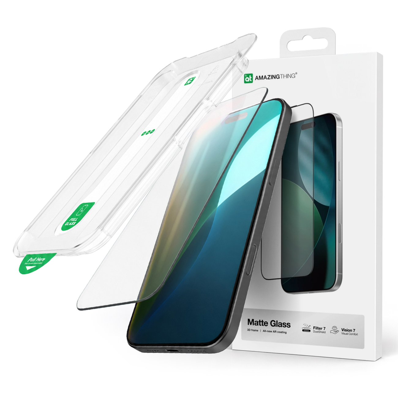 AmazingThing Titan Vision 7 Закалённое стекло для iPhone 17 Pro матовое