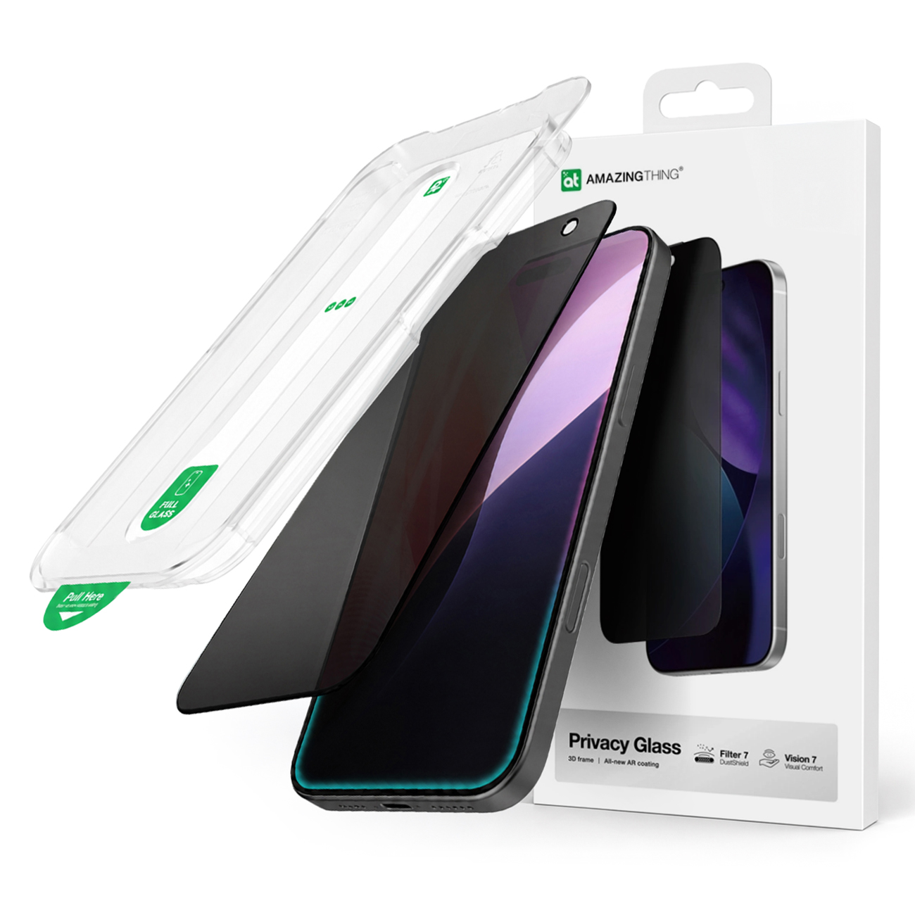 AmazingThing Titan Vision 7 Karastatud klaas jaoks iPhone 17 Pro Privacy