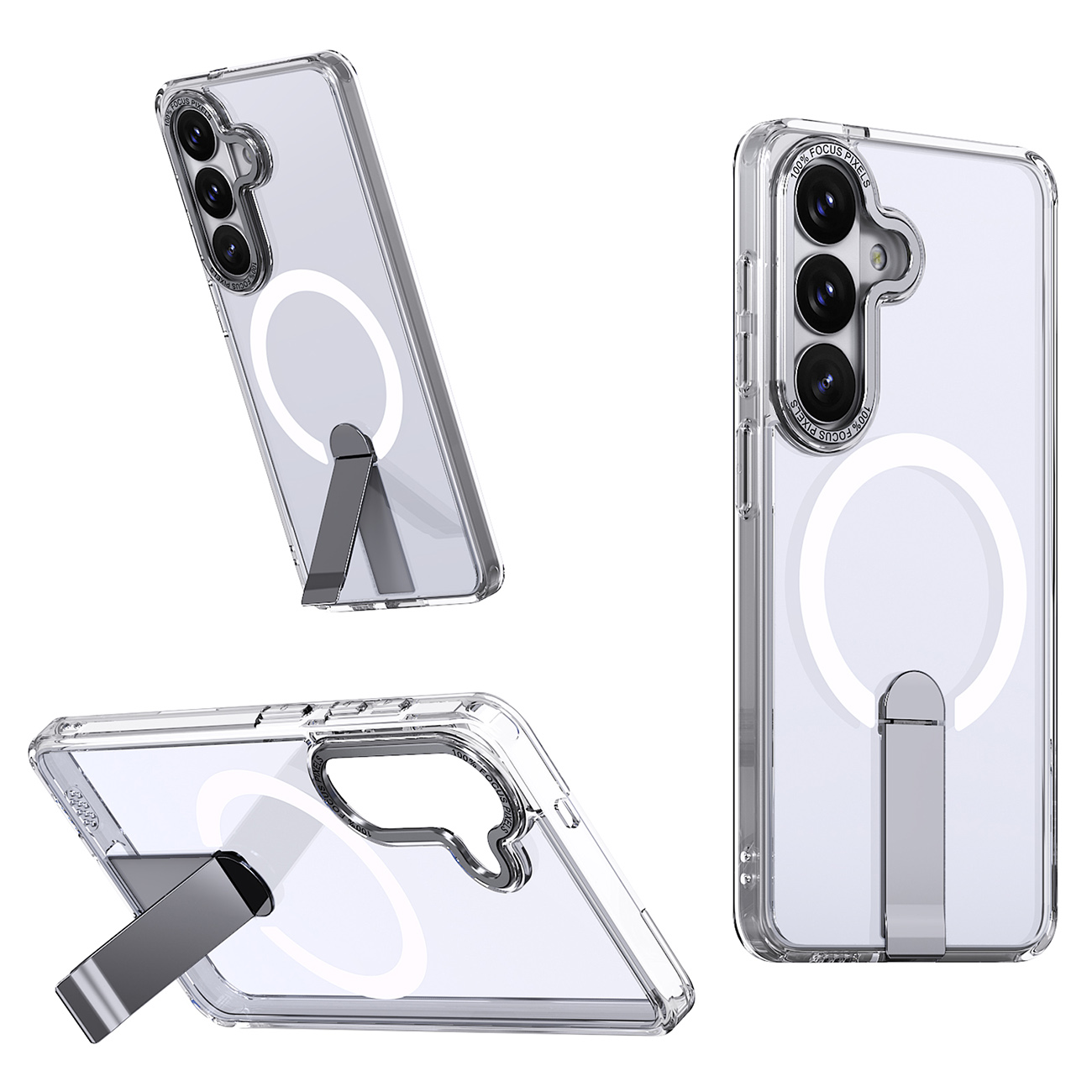 Чехол Hybrid Armor X для Samsung Galaxy A36 / A37 с подставкой, совместим с MagSafe — прозрачный