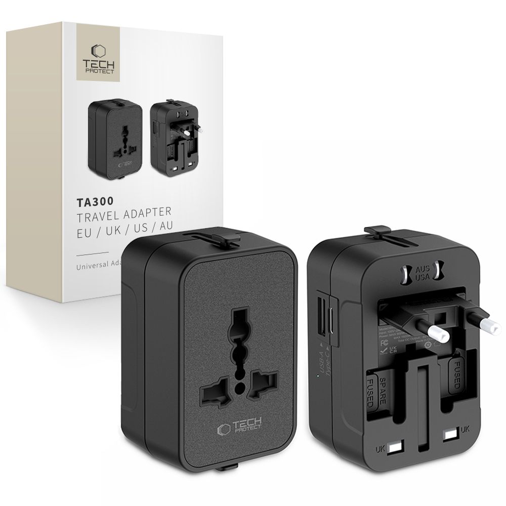 TECH-PROTECT TA300 reisiadapter EU / UK / US / AU must