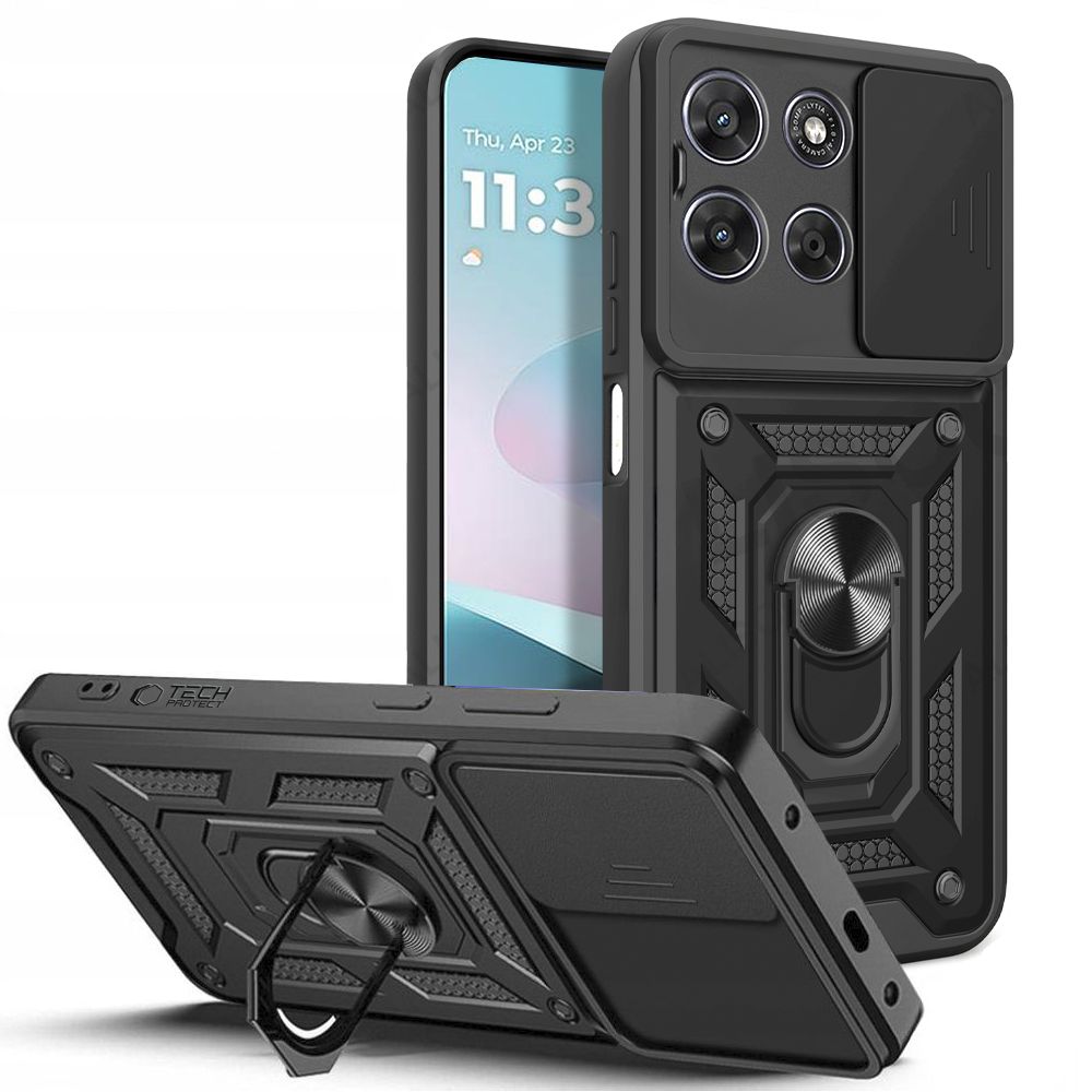 Tech-Protect CamShield Pro ümbris Motorola Moto G67 / G77 jaoks - must