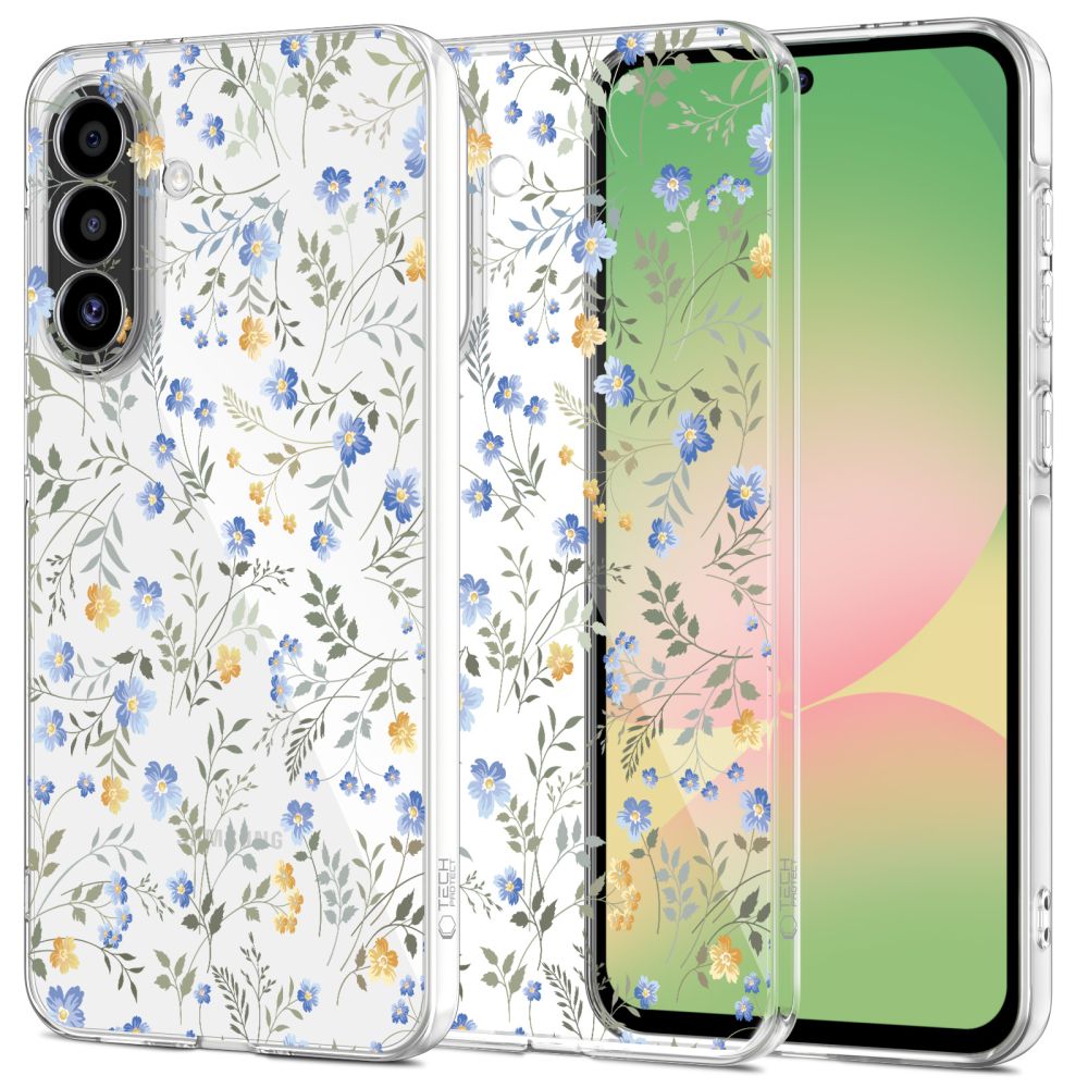 Tech-Protect FlexAir Чехол для Samsung Galaxy A27, прозрачный с цветочным узором