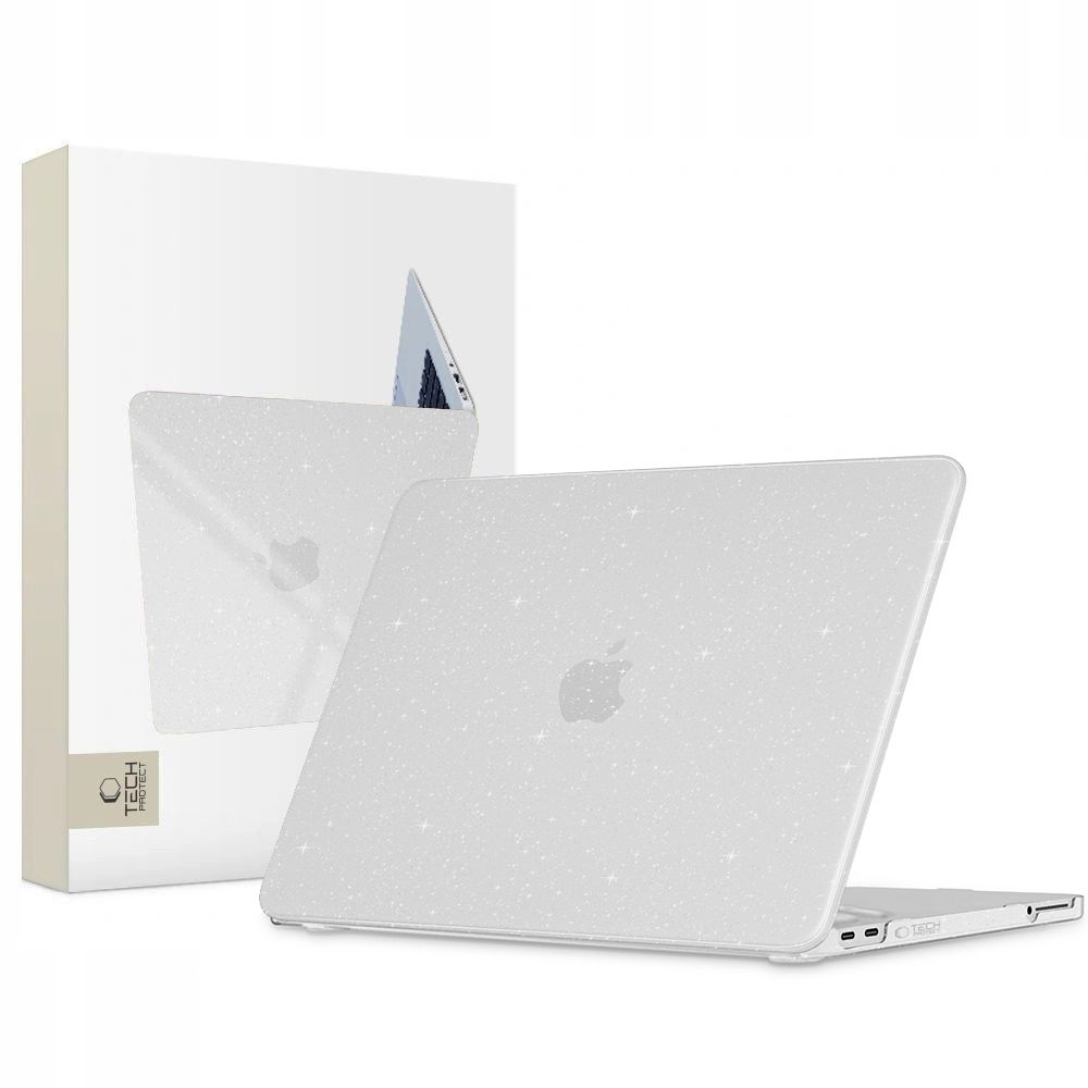 Tech-Protect SmartShell Чехол для MacBook Neo 13" 2026, прозрачный с блёстками