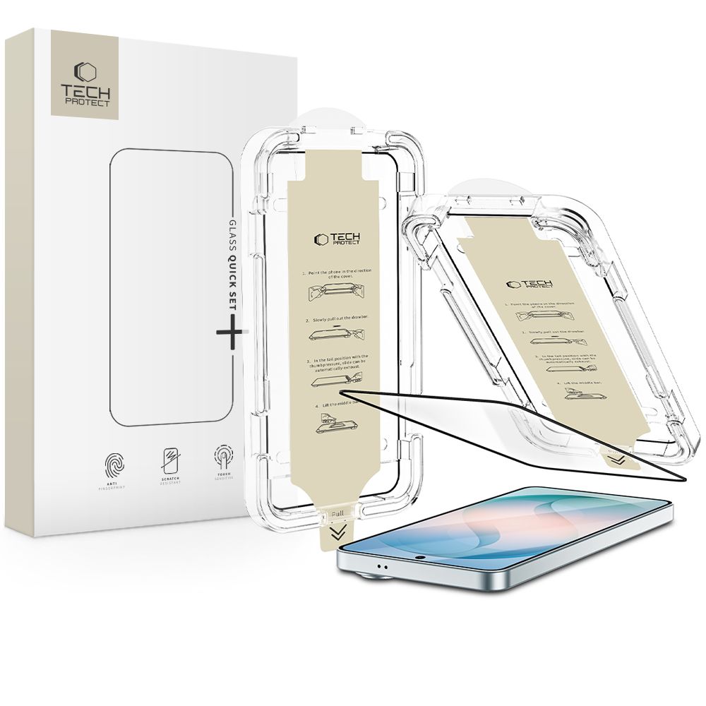 Tech-Protect Quick Set AR+ peegeldusvastane klaas Samsung Galaxy S26+, must