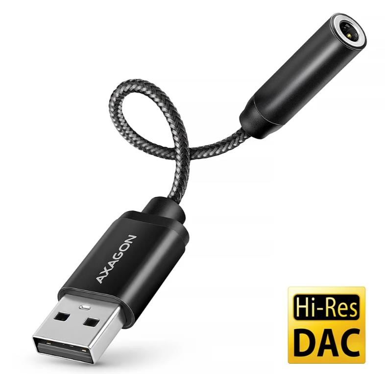 AXAGON ADA-HA adapter USB-C kuni heli 3,5mm/DAC 0,1m