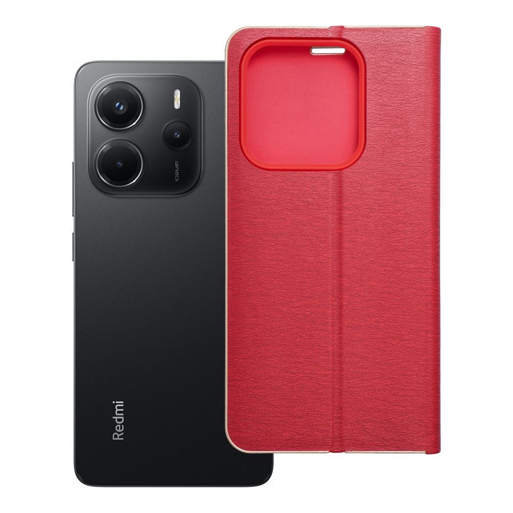 Флип-чехол для Xiaomi Redmi NOTE 14 5G Luna Book Gold красный