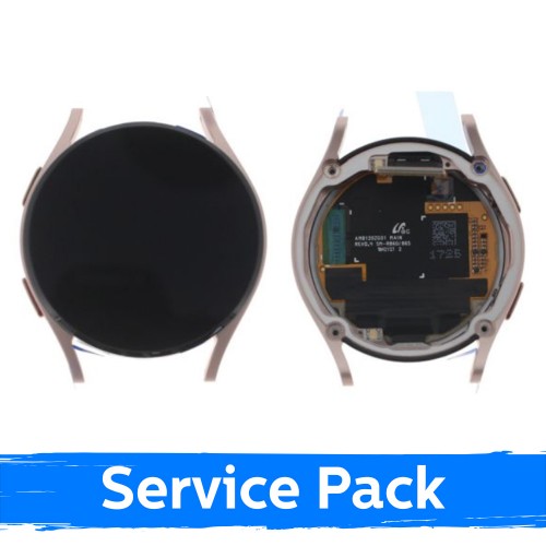 LCD ekraan ühilduv Samsung R860 Watch 4 40mm jaoks raamiga roosa kuld (Service Pack)