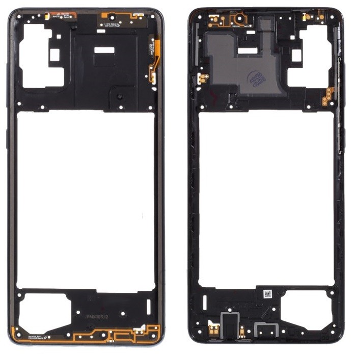 Keskmine korpus Samsung A715 A71 Prism Crush Black külgnuppudega originaal (used Grade B)