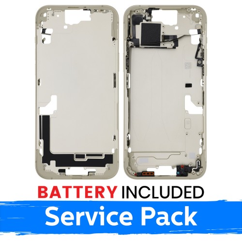 Ekraani raam / Sisekorpus Apple iPhone 15 Plus + aku / Yellow / (Service Pack)