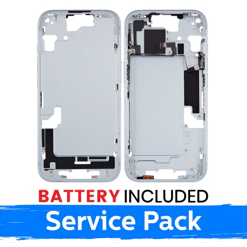 Средняя рамка Apple iPhone 15 + аккумулятор / синий / (сервисный пак)