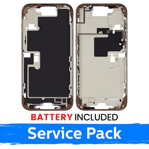 Apple iPhone 16 Pro Max keskkere korpus + aku / Kõrbe titaan / (Hoolduspackett)