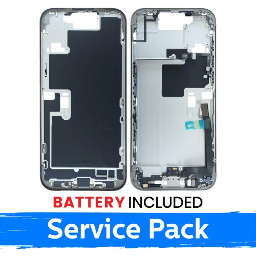 Mid-Frame Housing Apple iPhone 16 Pro Max Back Housing + Battery / Natural Titanium / (Service Pack)