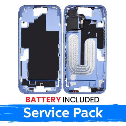 Mid-Frame Housing Apple iPhone 16 Back Housing + Battery / Ultramarine / (Service Pack)