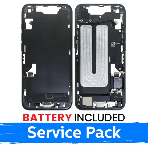 Ekraani raam / Sisekorpus Apple iPhone 16e + aku / Black / (Service Pack)