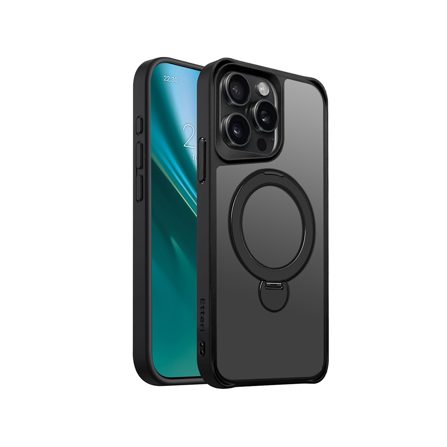 Etteri Matt Mag Ring чехол iPhone 15 Pro Max 6,7" черный